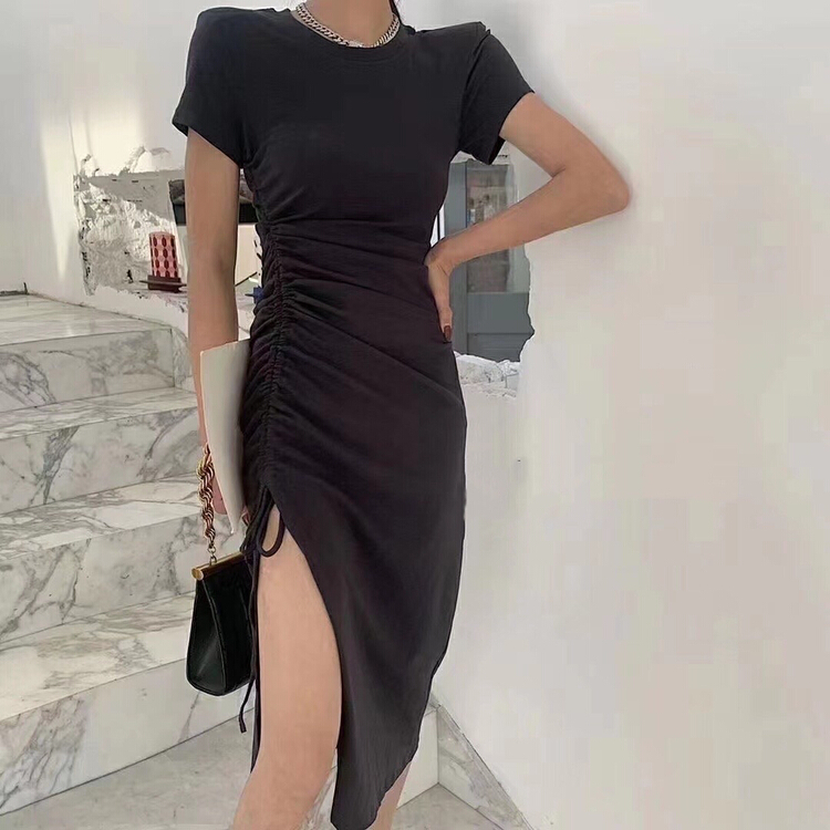 New in early summer! [Kiki] side drawcord dress 1283# ozq