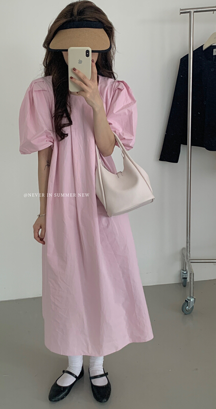 Live 87! [Jin. C] fashion solid color medium length dress (with waist rope) z1523# XYY