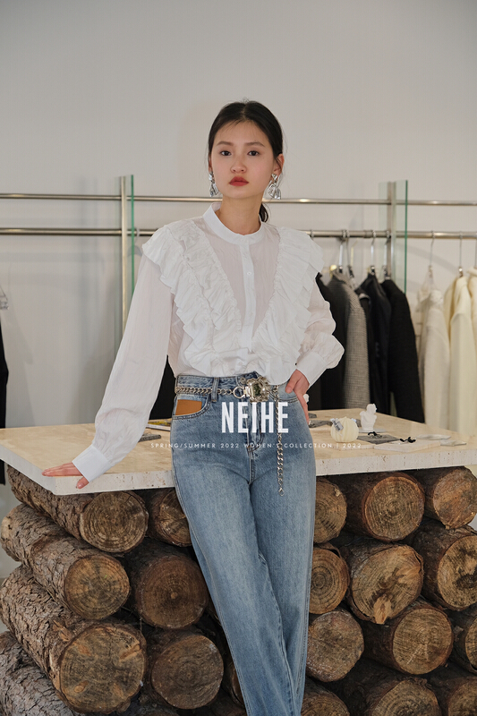 早春上新!【NEIHE】法式復古立領襯衫  11262#  ZXX
