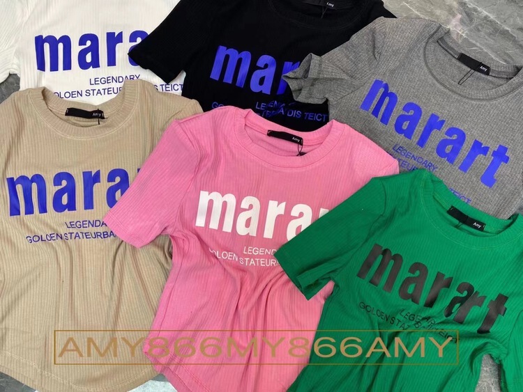 [Amy] letter shoulder pad elastic short sleeve T-shirt 866# WTT