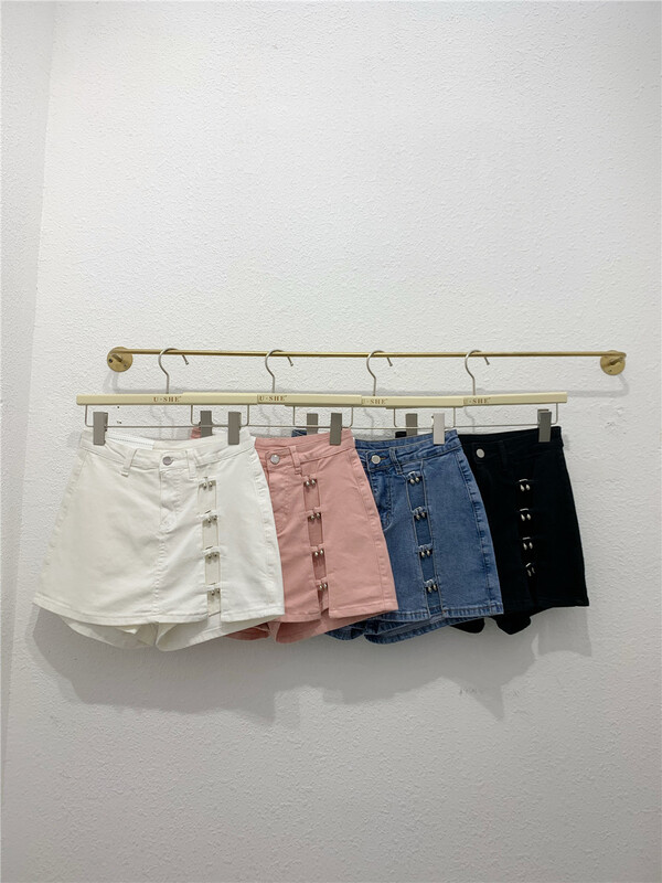 [u.she] design sense niche denim skirt pants 89810# cqw