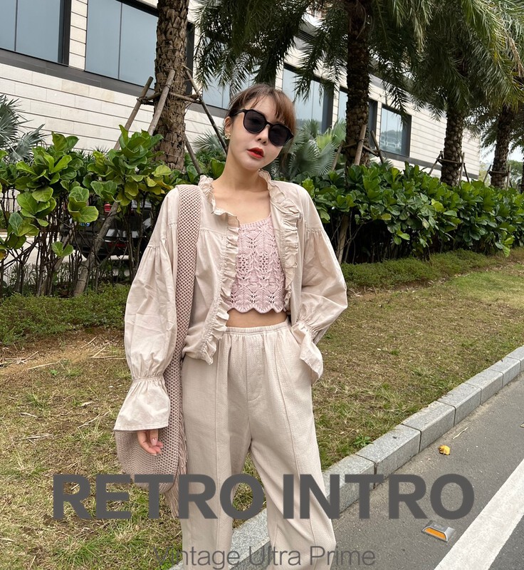 [Rin] Korean lady's fungus edge shirt r21065# cqw
