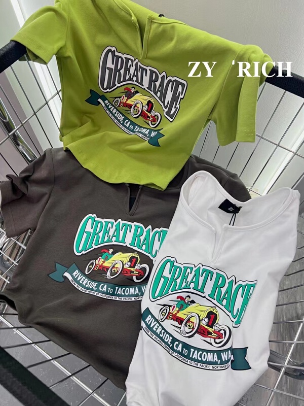 [ZY] Korean alphabet printed short sleeve T-shirt 2090# WTT