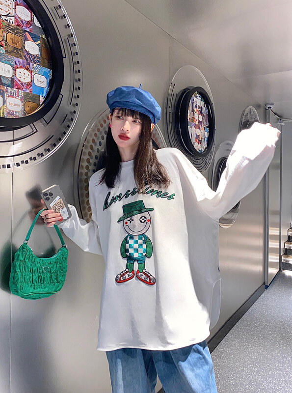 [Nancy] cartoon age reducing thin long sleeve T-shirt q9010# WPL