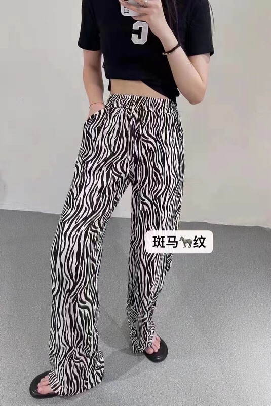 New in early summer! 【F】 Fashionable and versatile letter zebra casual pants 1311# HBx