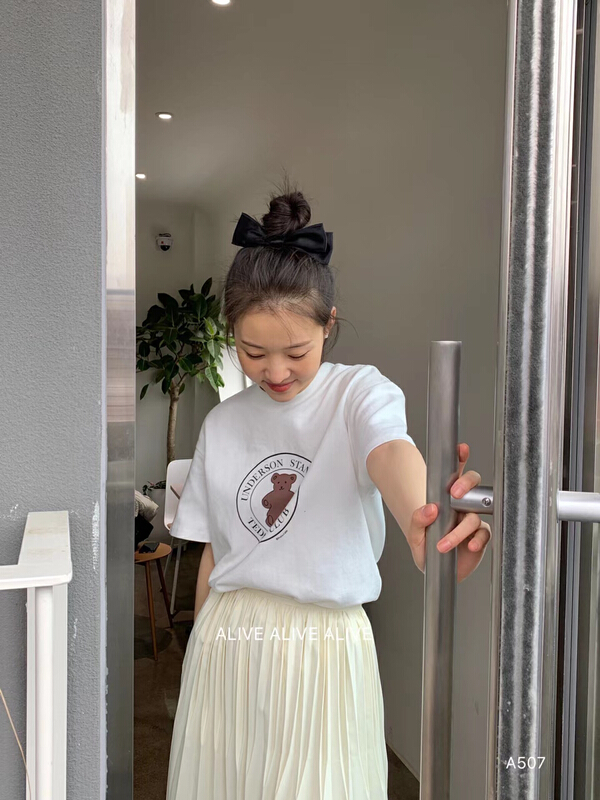 [alive] Korean sweet bear short sleeve T-shirt 13116# jhy