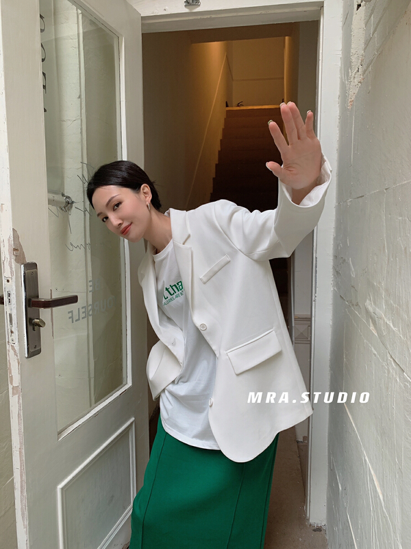 New year in early spring! [MRA] minimalist back slit versatile suit j2107# zxl