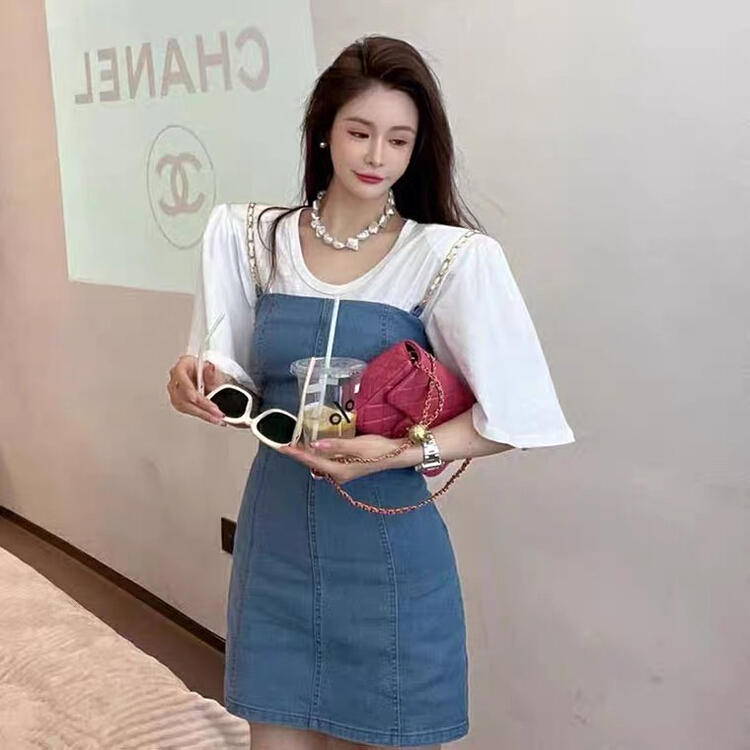 goods in stock! New in early summer! [y.jia Yijia] simple short sleeved T-shirt + slim dress two piece suit ys2-6730# PCZ