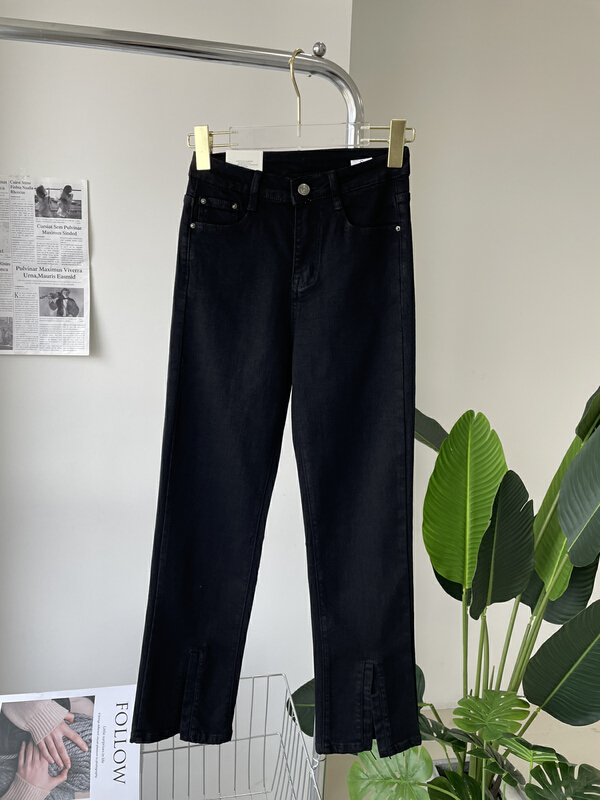 [Zoe Han jeans] design sense slit high waist jeans t3163# ozq
