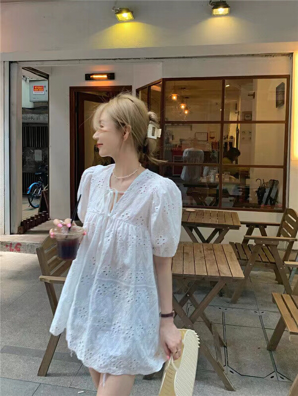 New in early summer! [ISO Korean] Korean sweet lace dress 66130# hjy