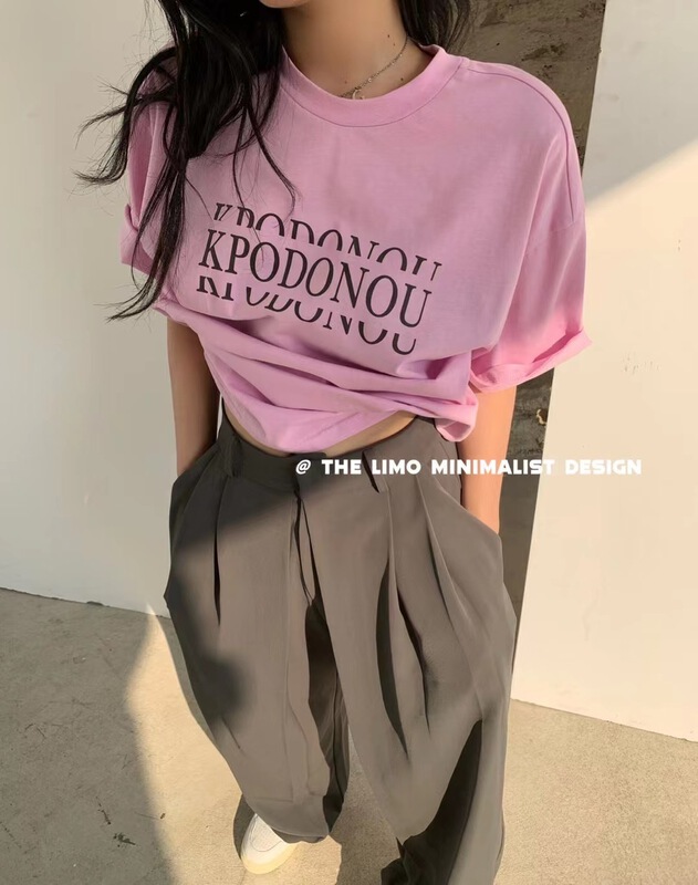 New year in early spring! [the limo] round neck lettered short sleeve T-shirt 6641\xyj