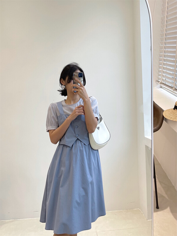 New in early summer! [woo shop] color blocking fashion comfortable dress 32859# WPL