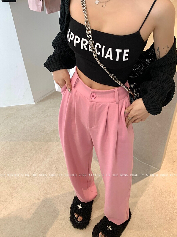 New in early summer! [x · h studio] Korean version high waist hanging loose casual pants 3207# ozq