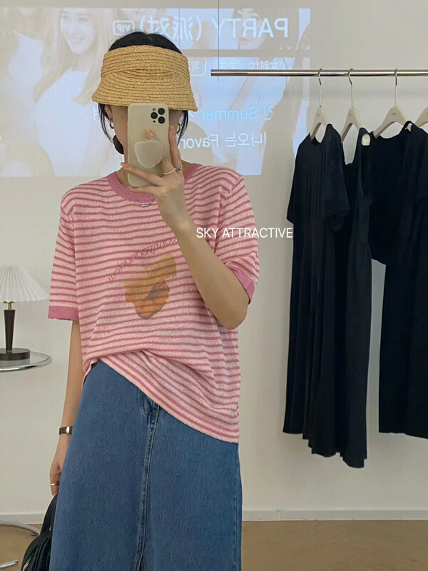 [sky] striped loose fit blouse 620# HBx