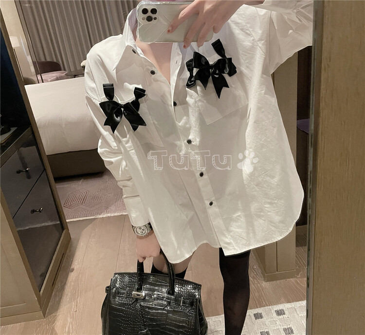 [Tutu] trendy design backless shirt (with detachable Brooch) 99008# cqw