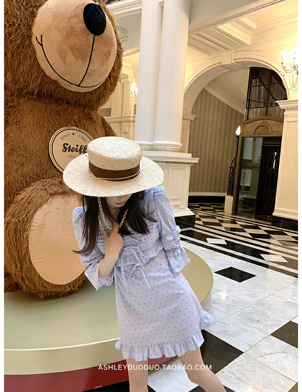 [L.L studio] sweet and lovely V-neck age reducing dress 7438# PCZ