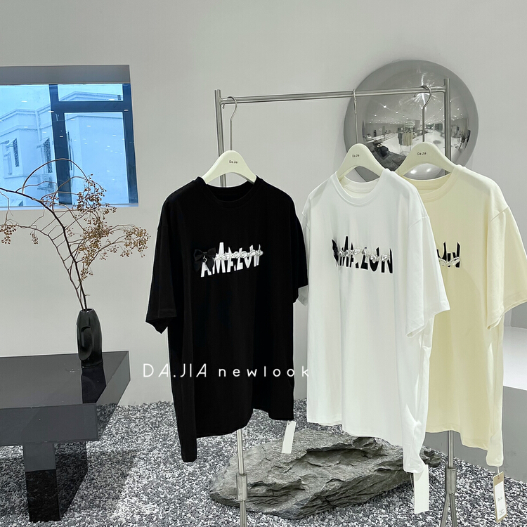 goods in stock! New year in early spring! [Dajia] round neck loose heavy industry short sleeve T-shirt 22135# CLS