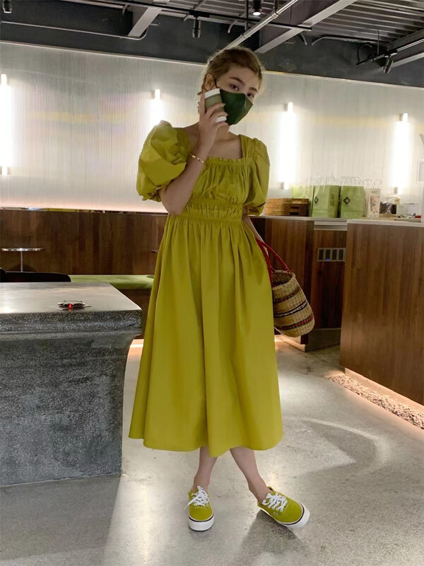 [Ersan] bubble sleeve fashion versatile dress 1373# zxl