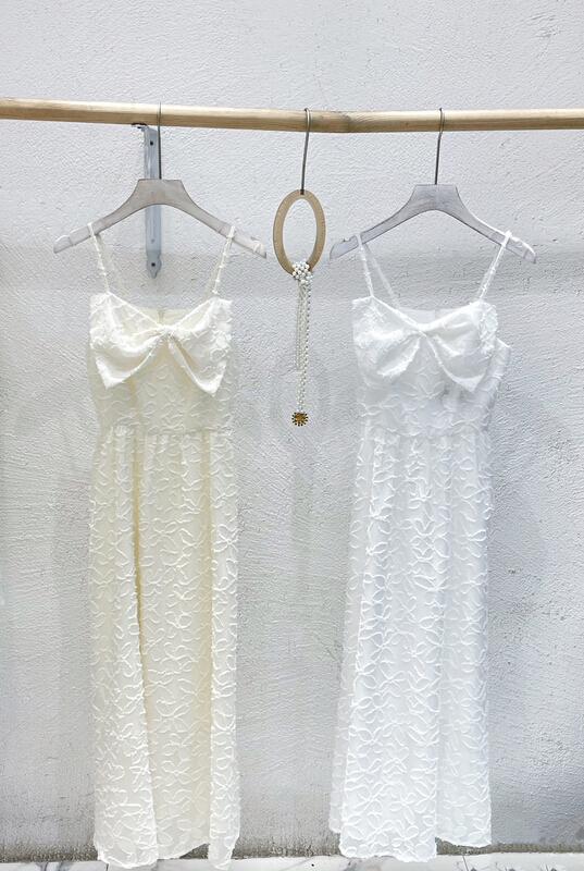New in early summer! [JSM] heavy industry jacquard fairy bow suspender dress jsm-88835# LSL