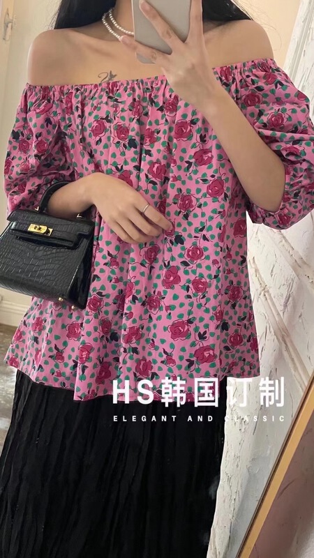 New in early summer! [HS made in Korea] one shoulder floral Pullover blouse (only for tops) 9878# hjy