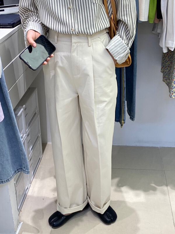 goods in stock! New year in early spring! [we are] washed cotton tooling straight casual pants (with belt) 80005# L