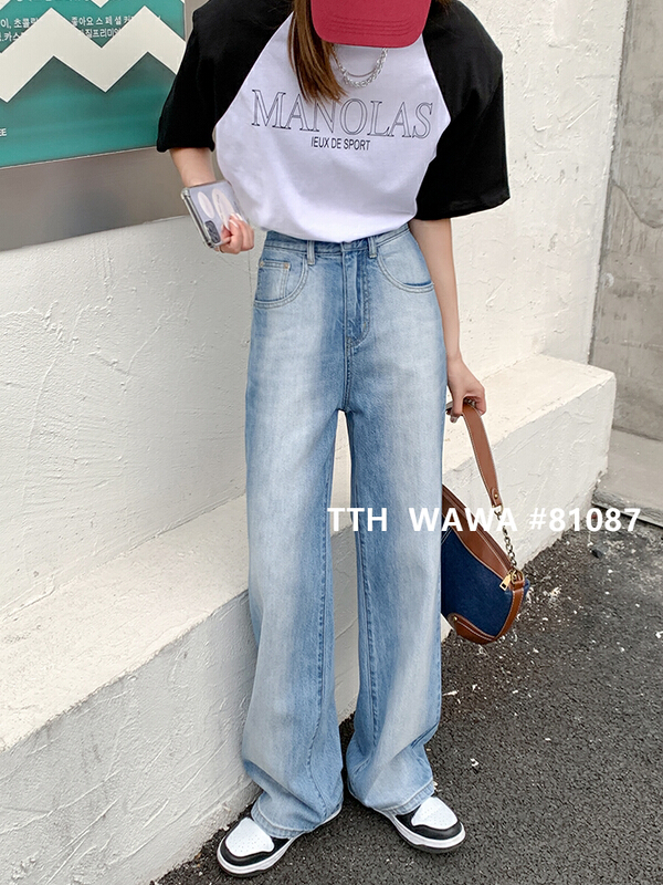 [Wawa] Korean casual versatile jeans 81087# ozq