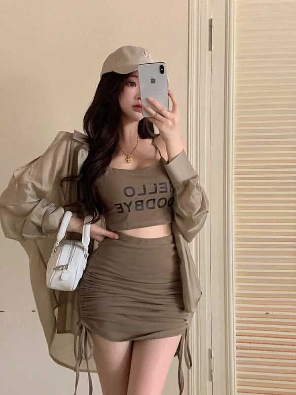 [I do do do] literary and artistic loose fashion thin sunscreen shirt 6059# cqw