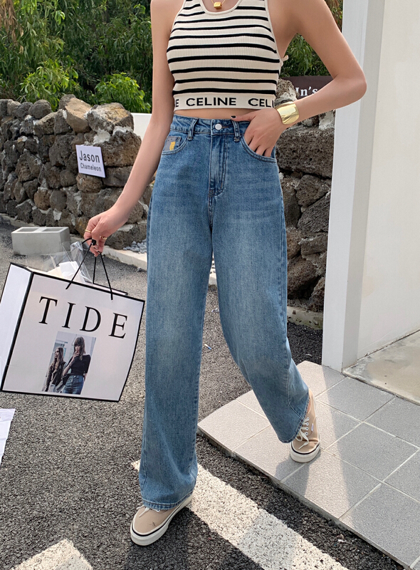 New in early summer! [M +] Korean high-grade nostalgic retro straight jeans m3690# CLS