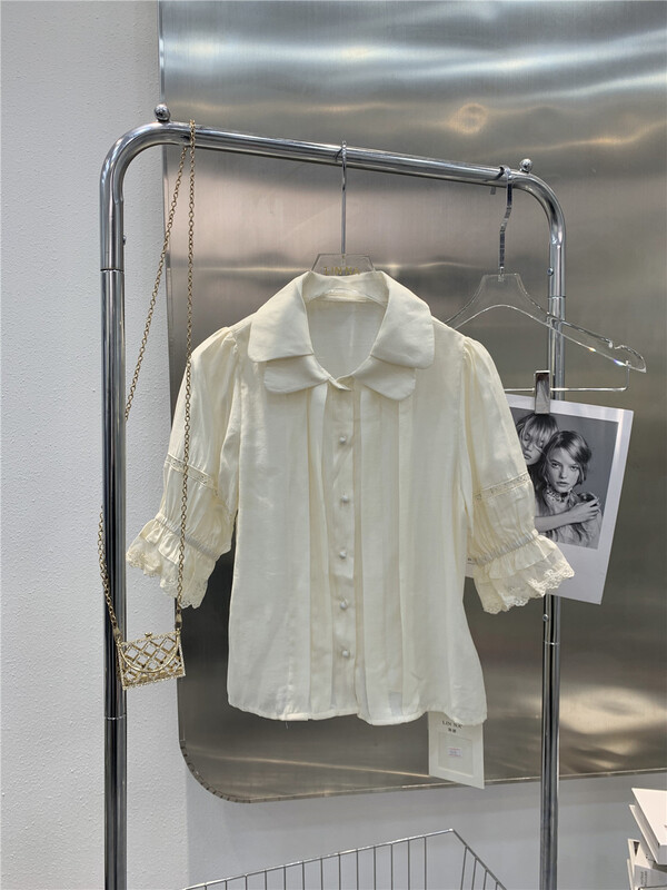 [Linna] double neck age reducing versatile shirt 82792# zxx
