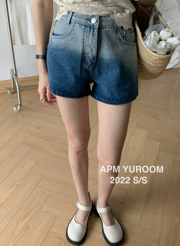 [APM yuroom] gradient fashion versatile denim shorts 22236# LSL