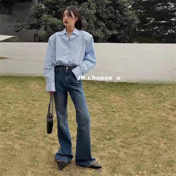 【IU ROOM】個性百搭闊腿休閒牛仔褲  1222#  ZSY