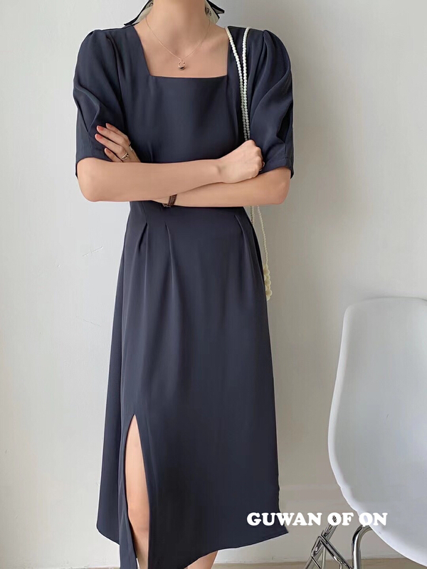 goods in stock! New in early summer! [G.W] Korean solid color Pleated Dress 5301# zxx