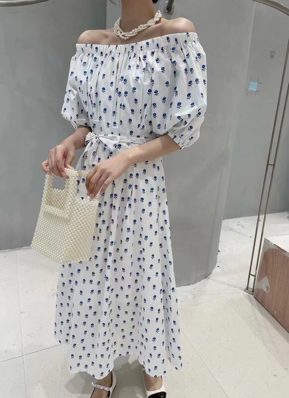 [Xixi +] off shoulder Pullover short sleeve dress (with belt) b9032# WTT