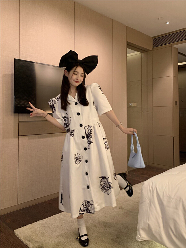 [x · h studio] short sleeved shirt casual fashion Korean dress 3049# ozq