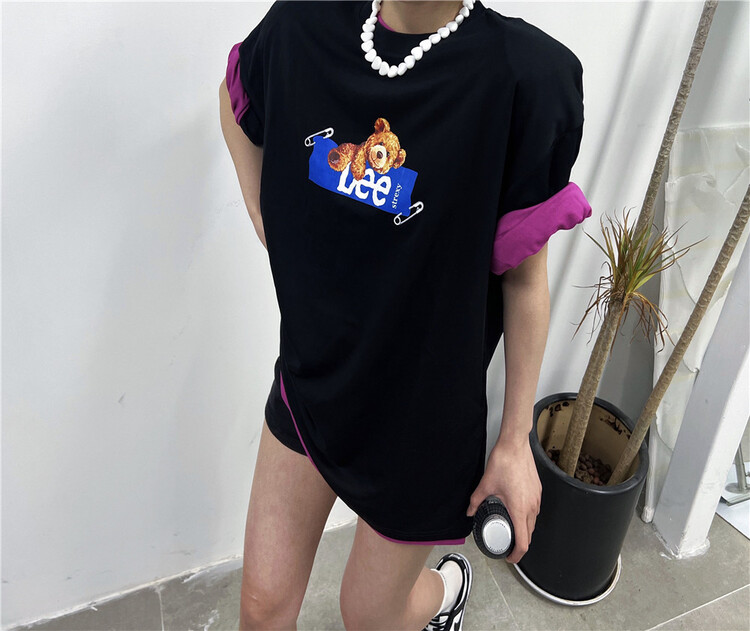 New in early summer! [open] Korean alphabet printed short sleeve T-shirt 3675# ozq
