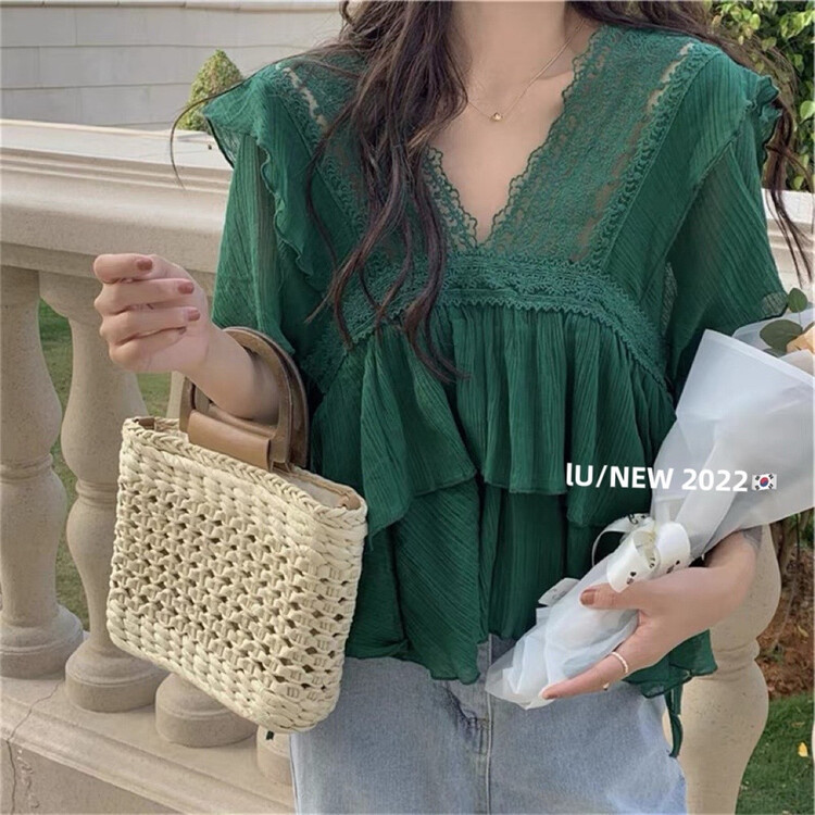 [IU] French lady Ruffle design blouse 6776# WPL