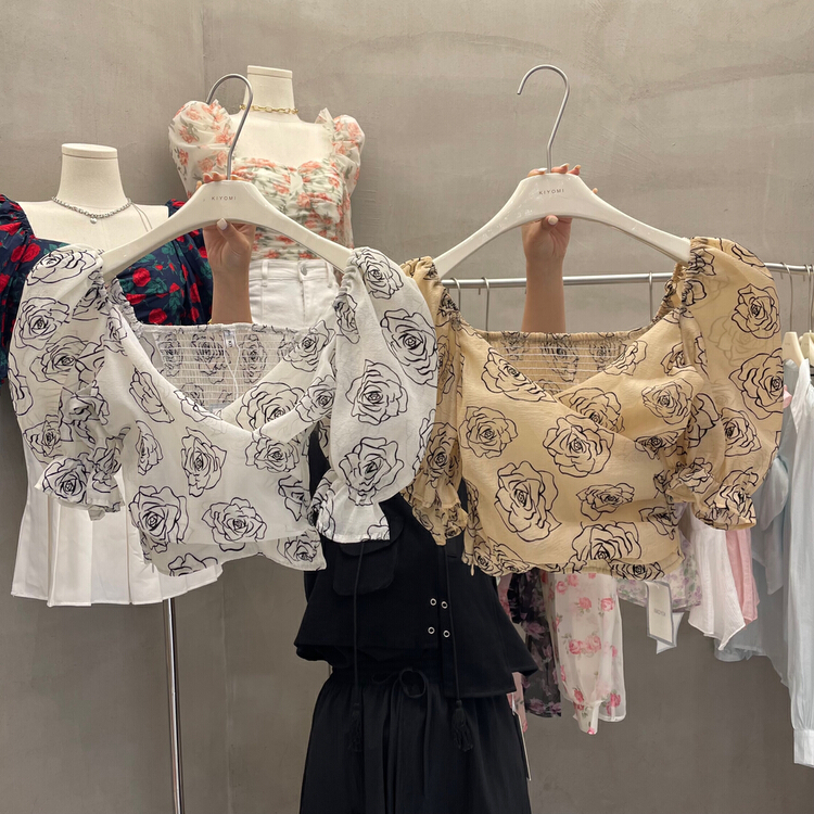 [Kiyomi] French elegant fairy Style Bubble Sleeve Blouse 3319# LSL