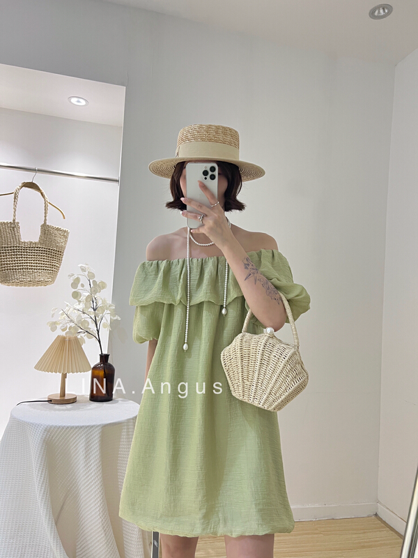 [Lina] sweet one shoulder dress 0155# hjy