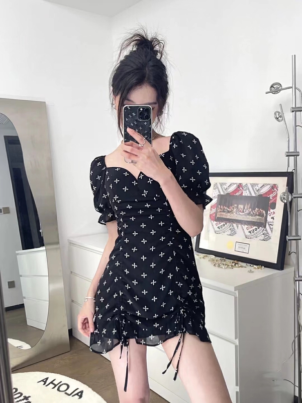 [YG] hot girl sexy design cross print dress 2556# lwy