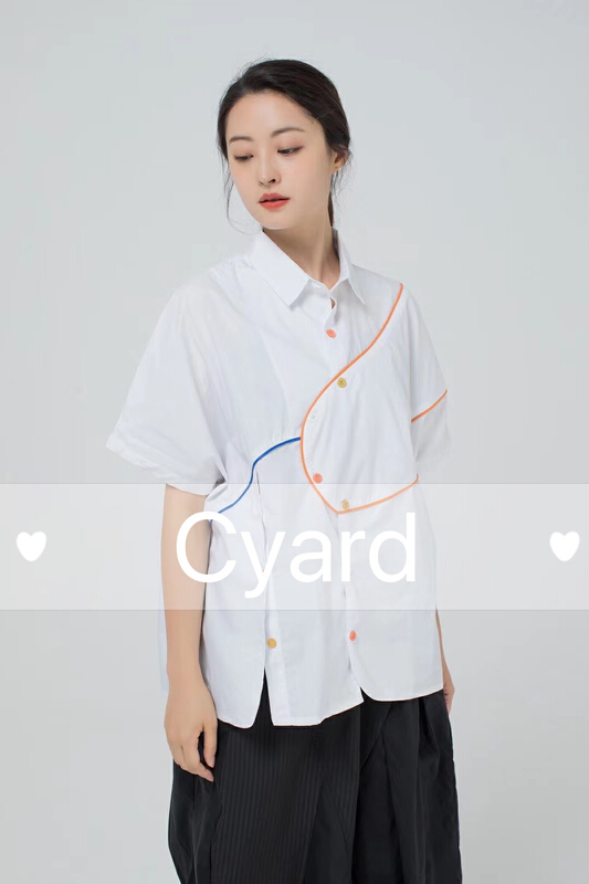 [cyard] irregular color button versatile shirt 81810# L