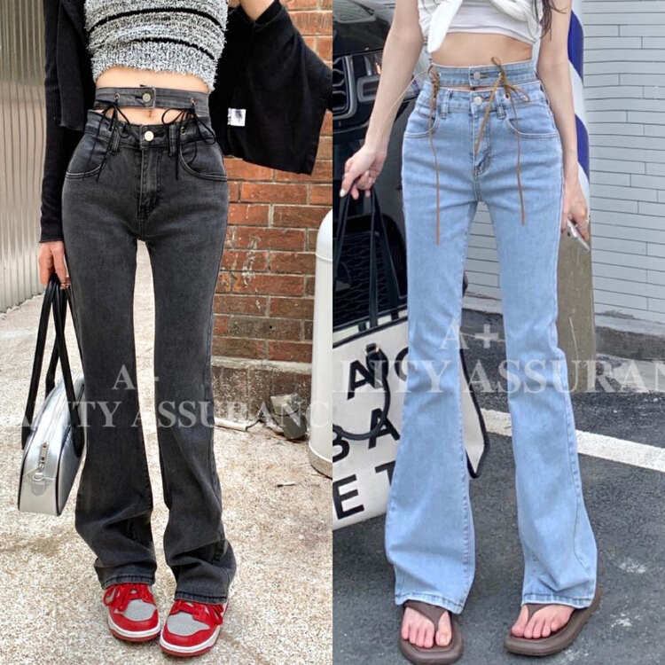 New in early summer! [a +] hollow out machine Bow Elastic horn jeans (only jeans) 8972# WPL