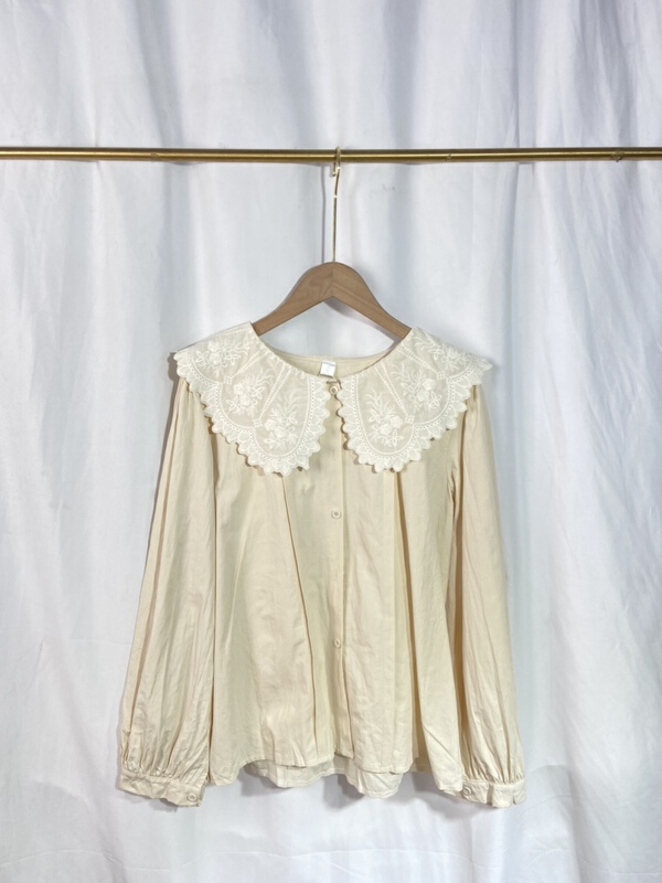 [Yi show shop] gentle style loose aging shirt 1192# Cl