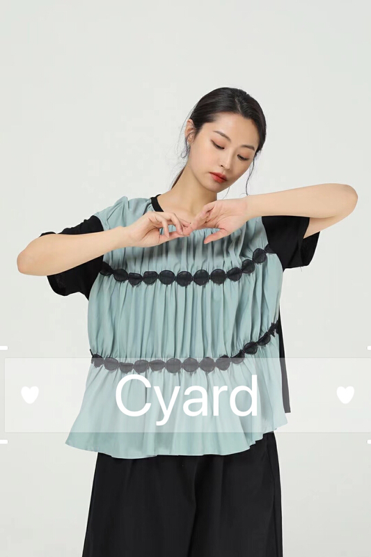 New in early summer! [cyard] Vintage Lace short sleeve T-shirt 9399# L