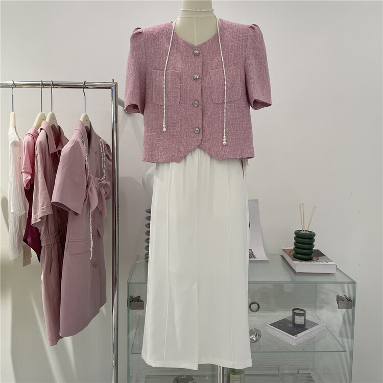 [naimier] high waist simple clean version slim skirt 2076# LSW