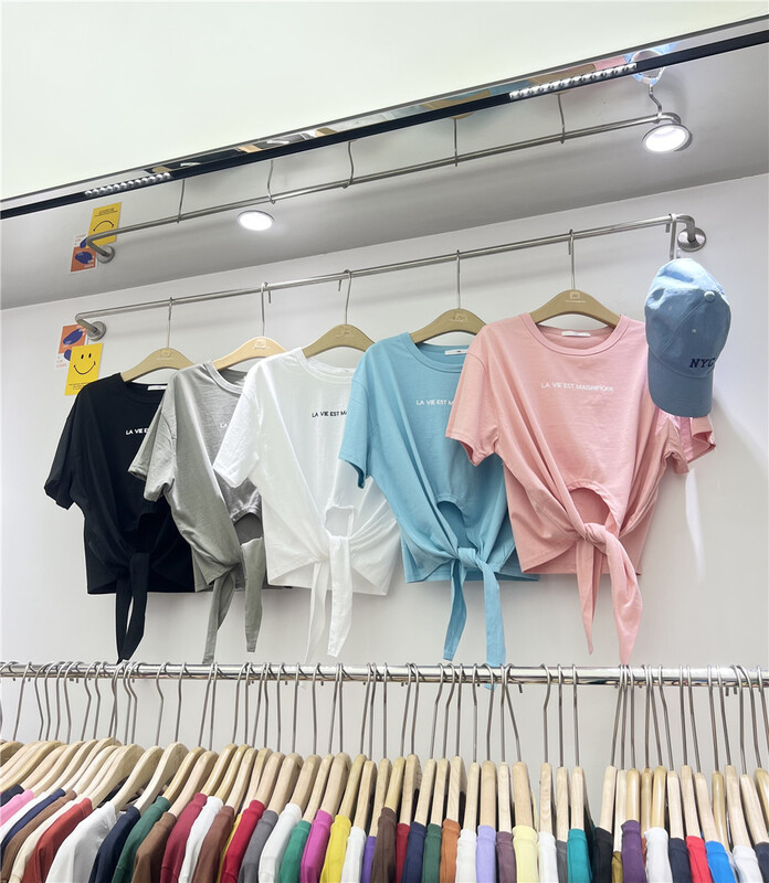 [1986] letter embroidery foreign style fashion short sleeve T-shirt c901# LSL