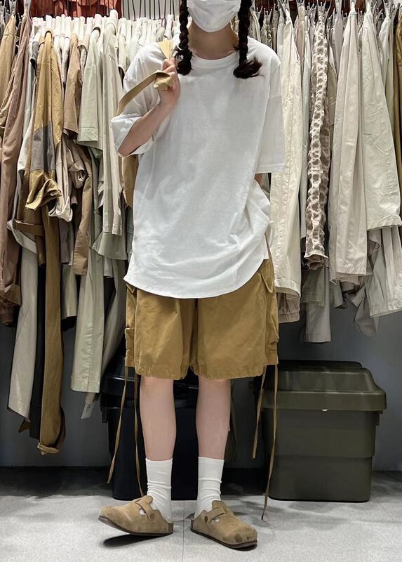 [see Sichuan through several cloth] Korean solid color comfortable round neck short sleeve T-shirt 822195\l