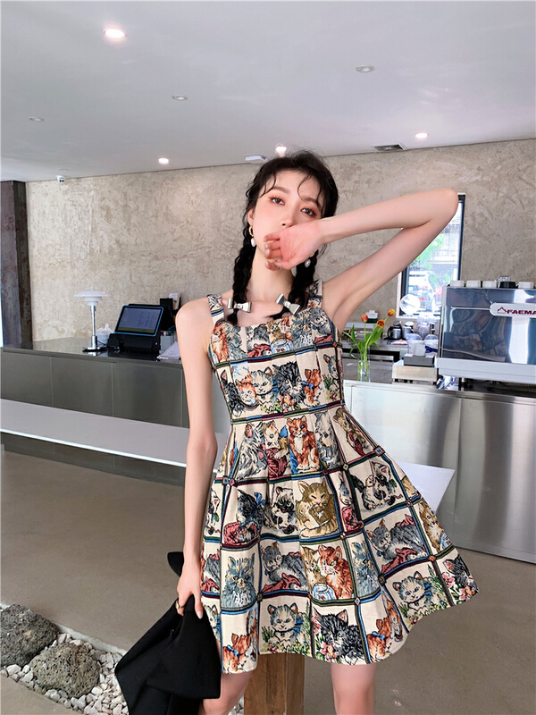[AC] Vintage craft waist puffy dress 6862# JJ
