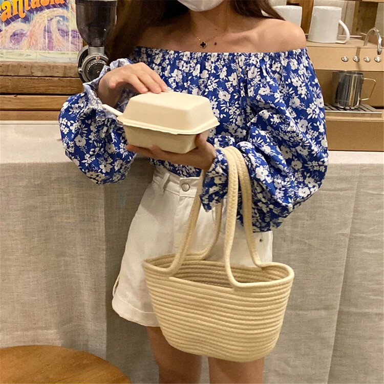 New in early summer! [Fifth] one shoulder floral ladies' youth shirt 5563# LSW