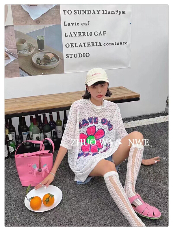 [JX] flower fashion loose short sleeve T-shirt t1529# WTT