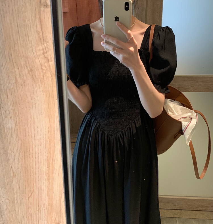 goods in stock! New in early summer! [y.jia Yijia] simple and gentle square collar dress ys2-8956# PCZ